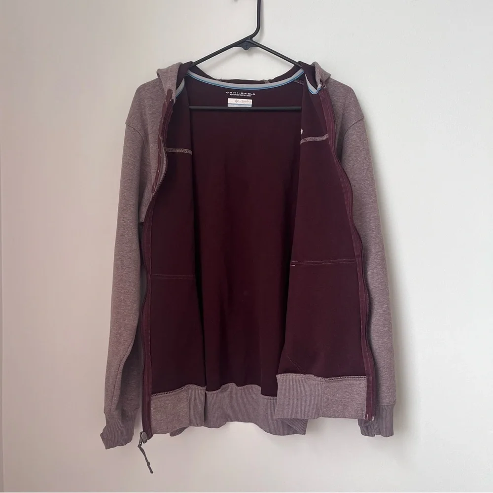 Columbia Men's Maroon Zip Up Hoodie Sweatshirt Size Medium